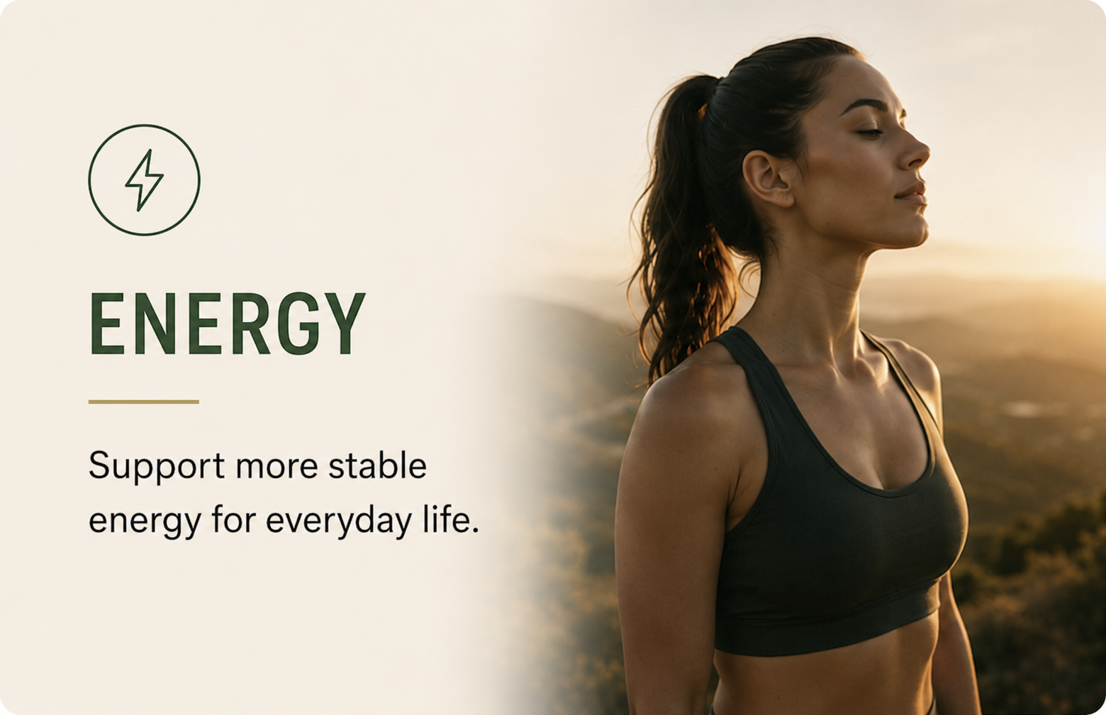 ENERGY: Support more stable energy for everyday life.